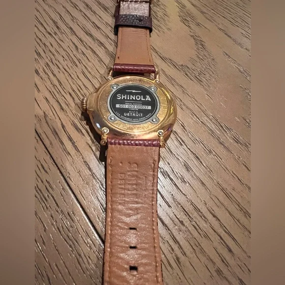 SHINOLA Leather The Runwell Mindnight 47mm Case Sub-Dial DPVD Rose Gold Watch